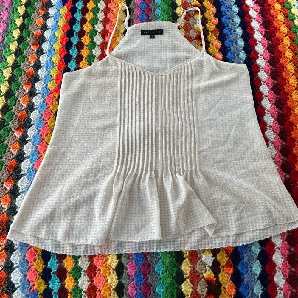 Sanctuary Pleated Front Sweetheart Neckline Flowy Gingham Cami Anthropol… - Picture 7 of 13